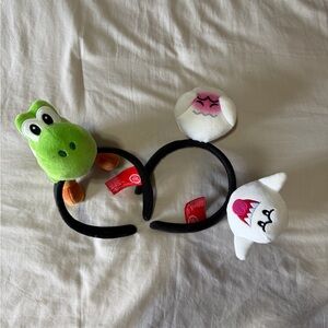 Playful Character Headbands Set - Green, White, and Black